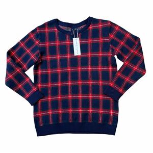 Janie and Jack NWT Red and Blue Plaid Sweater